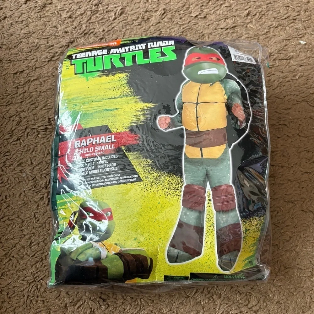 Teenage Mutant Ninja Turtles Raphael Costume Small Kids W/ Mask Halloween